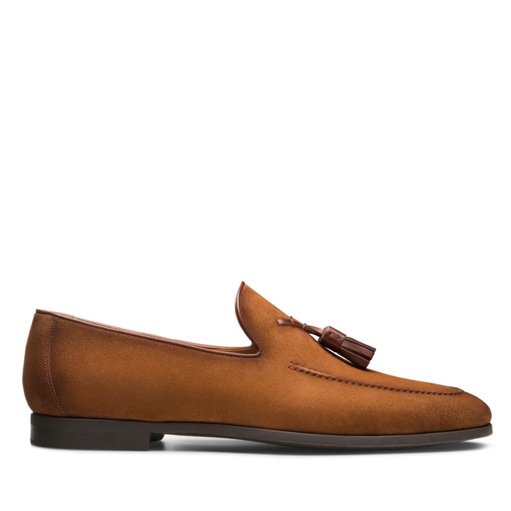 Bashwood Handmade Brown Suede Leather Loafers